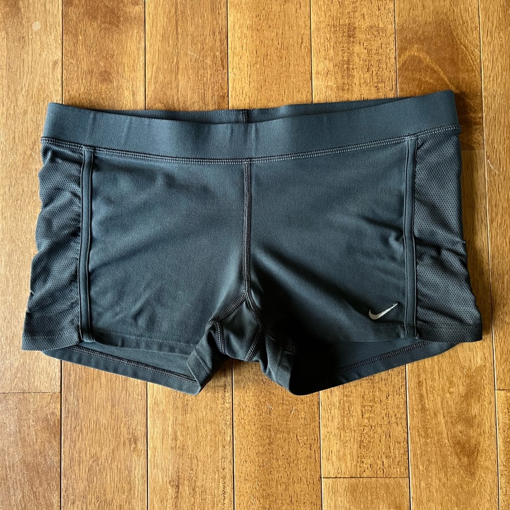 Womens Nike Dri Fit booty shorts size M grey
